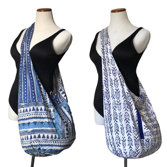 Handbags - boho chic large crossbody bag / Reversible Hippie